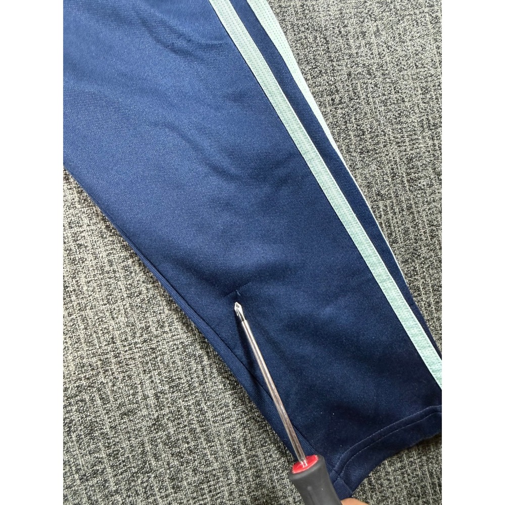 Adidas Mens Tiro Track Pants Navy Blue Light Blue Stripes Size Small Snag - Picture 9 of 10